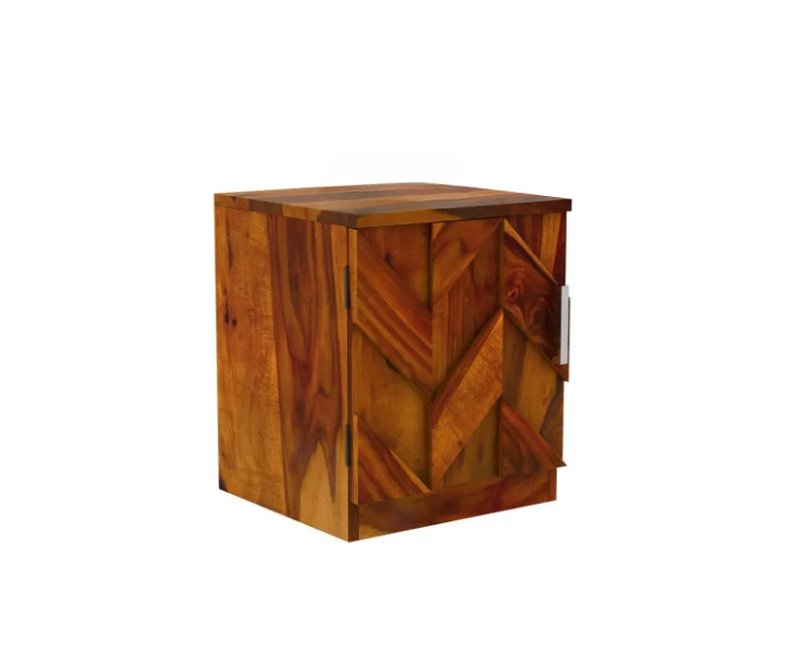 Natural Finish Bedside Table with Open Shelf - Image 2