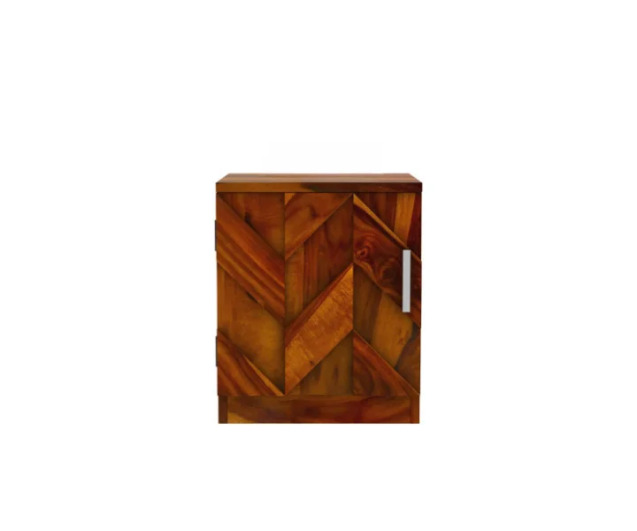 Natural Finish Bedside Table with Open Shelf - Image 3