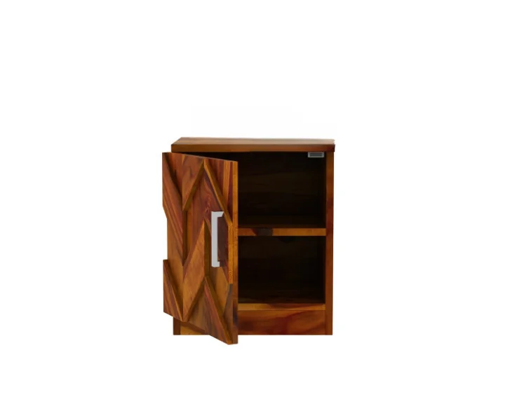 Natural Finish Bedside Table with Open Shelf - Image 5