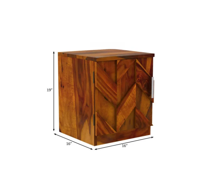 Natural Finish Bedside Table with Open Shelf - Image 7