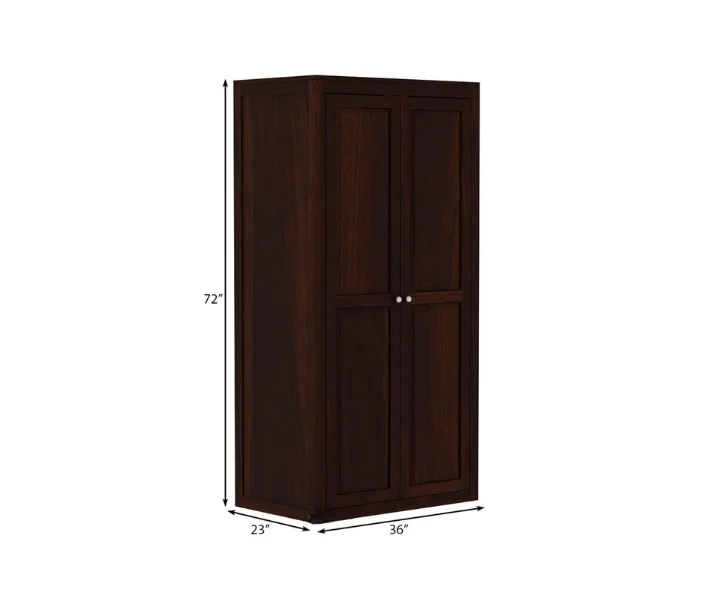 Natural Solid Sheesham Wood 2 Door Wardrobe - Image 2