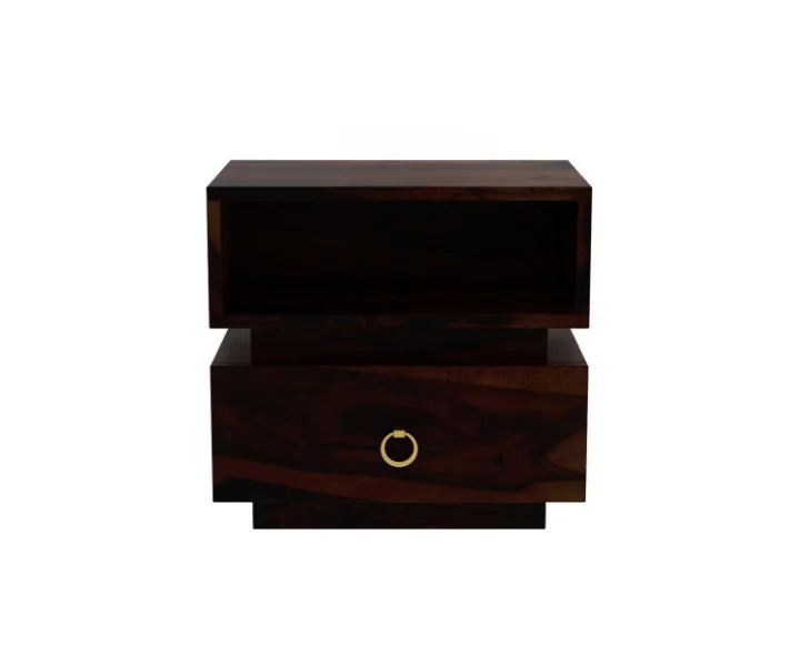 Natural Solid Sheesham Wood Bedside Table - Image 2