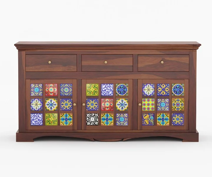 Naturewood Solid Sheesham Wood Cabinet in Honey Finish - Image 2
