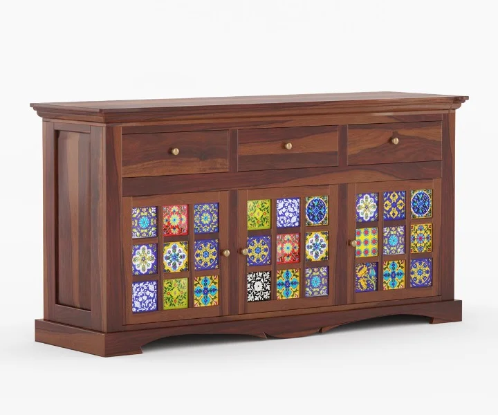 Naturewood Solid Sheesham Wood Cabinet in Honey Finish - Image 3