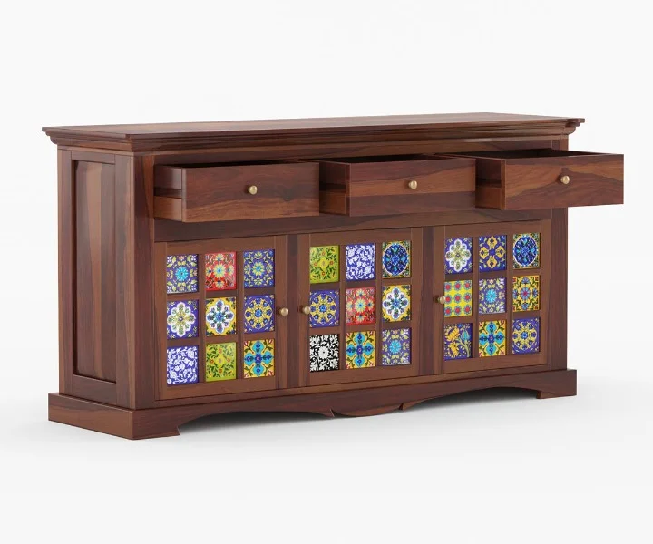 Naturewood Solid Sheesham Wood Cabinet in Honey Finish - Image 5