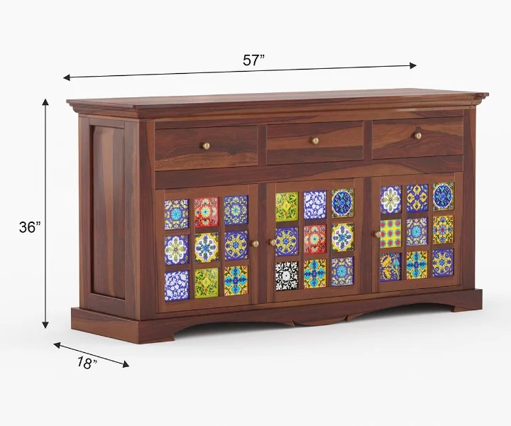 Naturewood Solid Sheesham Wood Cabinet in Honey Finish - Image 6