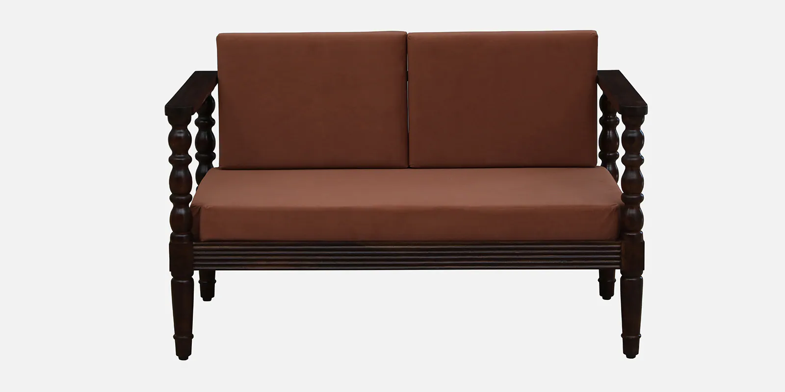 Nordic Bliss Solid Sheesham Wood Upholstered 2 Seater Sofa - Image 7