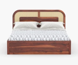 Nordic Premium Solid Sheesham Wood Bedroom Storage Bed - Image 2