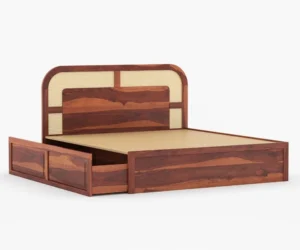 Nordic Premium Solid Sheesham Wood Bedroom Storage Bed - Image 4
