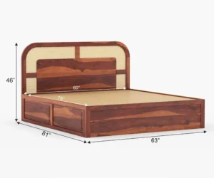 Nordic Premium Solid Sheesham Wood Bedroom Storage Bed - Image 5