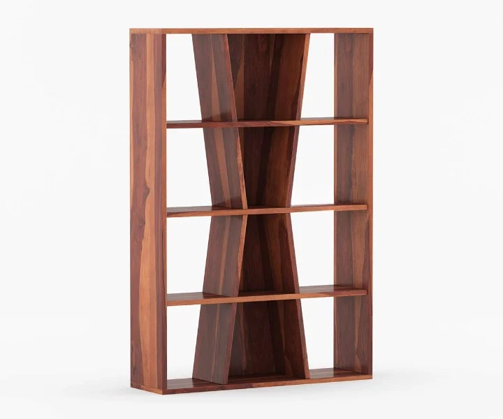 Nordic Style Solid Sheesham Wood Display Bookshelf for Modern Homes - Image 3