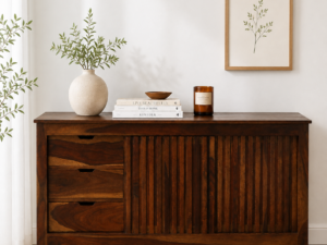 Norvick Handcrafted Sheesham Wood Cabinet with Ample Storage Space
