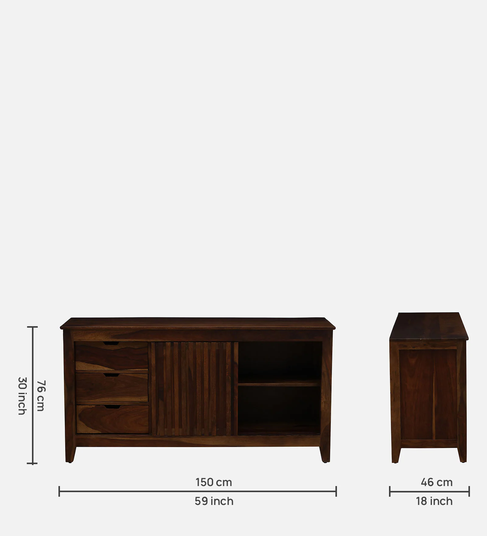 Norvick Handcrafted Sheesham Wood Cabinet with Ample Storage Space - Image 5