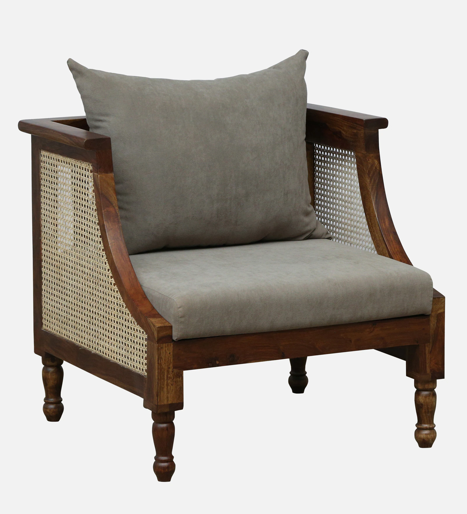 Norvik Solid Wood Lounge 1 Seater Sofa in Honey Oak Finish - Image 5