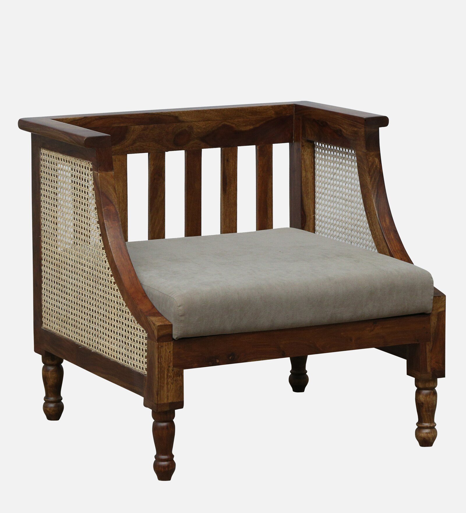 Norvik Solid Wood Lounge 1 Seater Sofa in Honey Oak Finish - Image 8