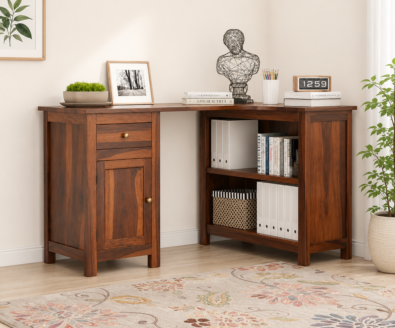 Norvix Solid Wooden Study Table with Elegant Contemporary Design