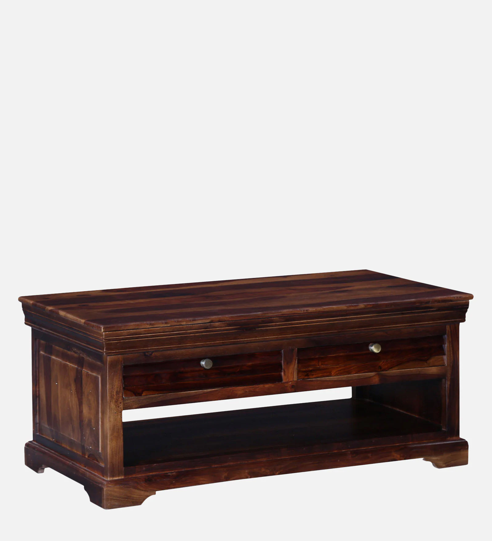 Norwick Handcrafted Sheesham Wood Coffee Table with Shelf - Image 5