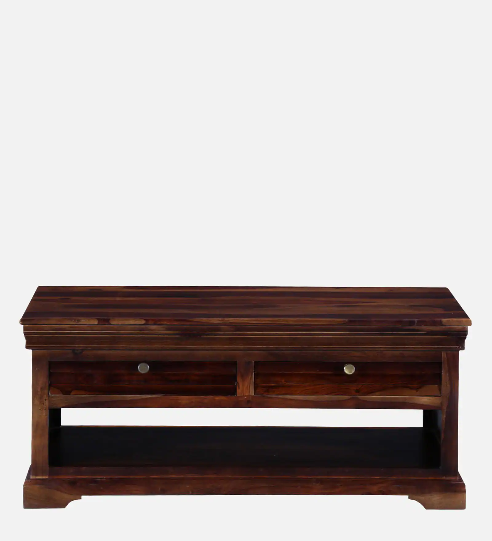 Norwick Handcrafted Sheesham Wood Coffee Table with Shelf - Image 8