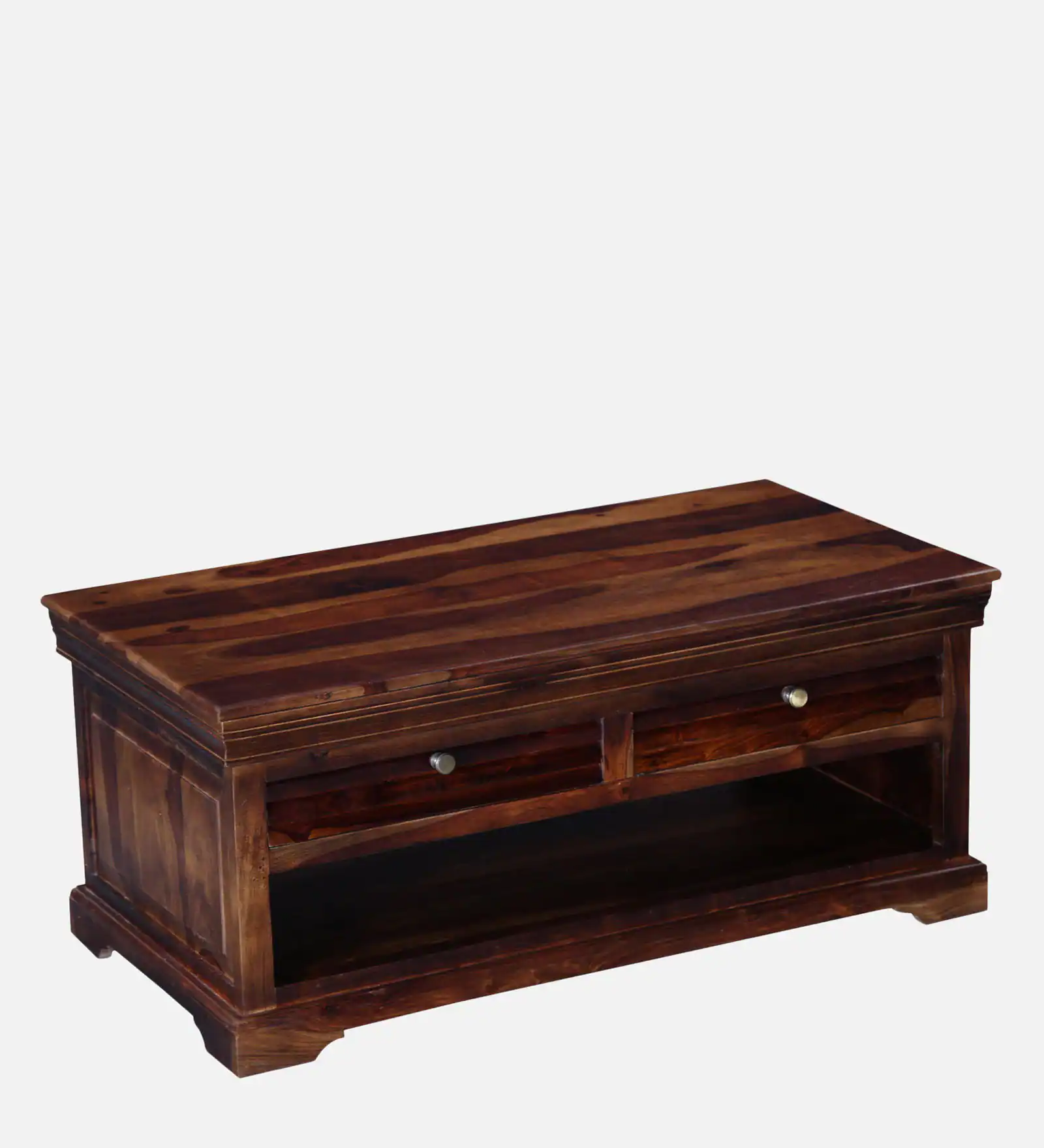 Norwick Handcrafted Sheesham Wood Coffee Table with Shelf - Image 9