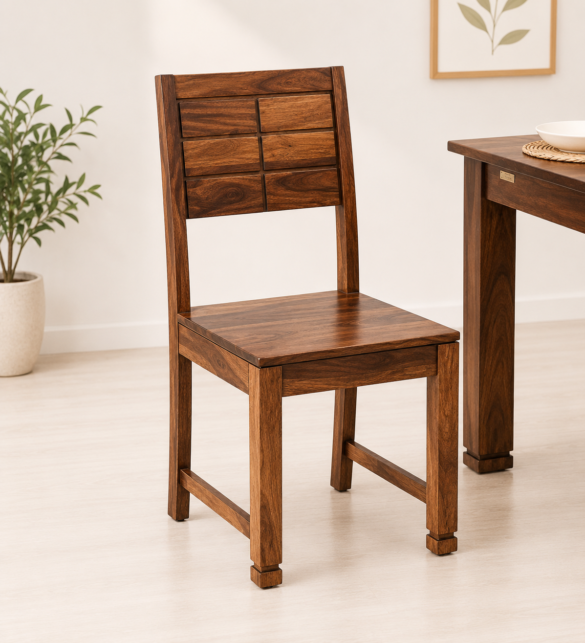 Norwick Handcrafted Solid Sheesham Wood Chair