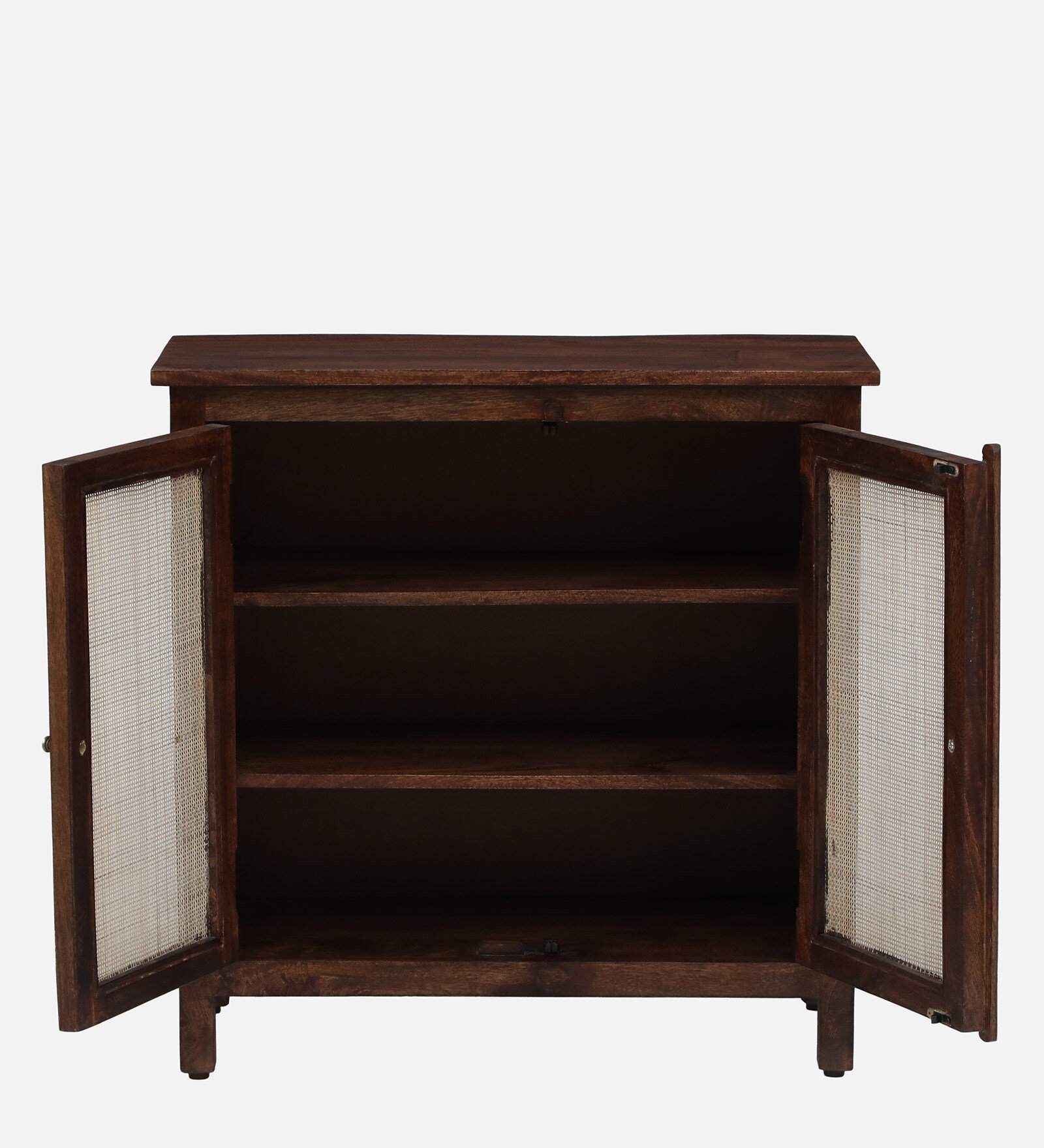 Norwick Sheesham Wood 2 Door Storage Cabinet in Rustic Walnut Finish - Image 4
