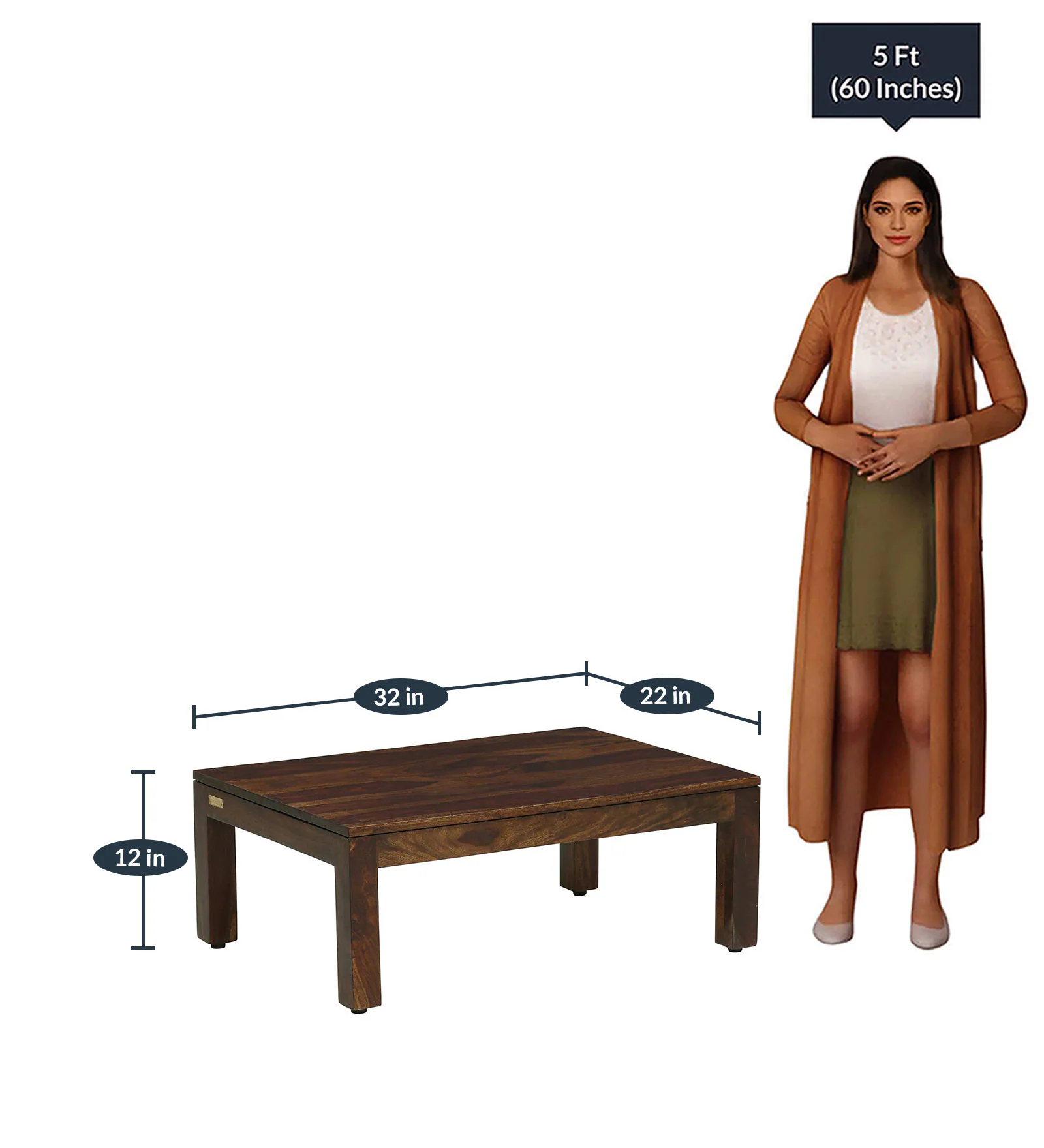 Oakbridge Modern Solid Wood Coffee Table with Open Storage Unit - Image 5