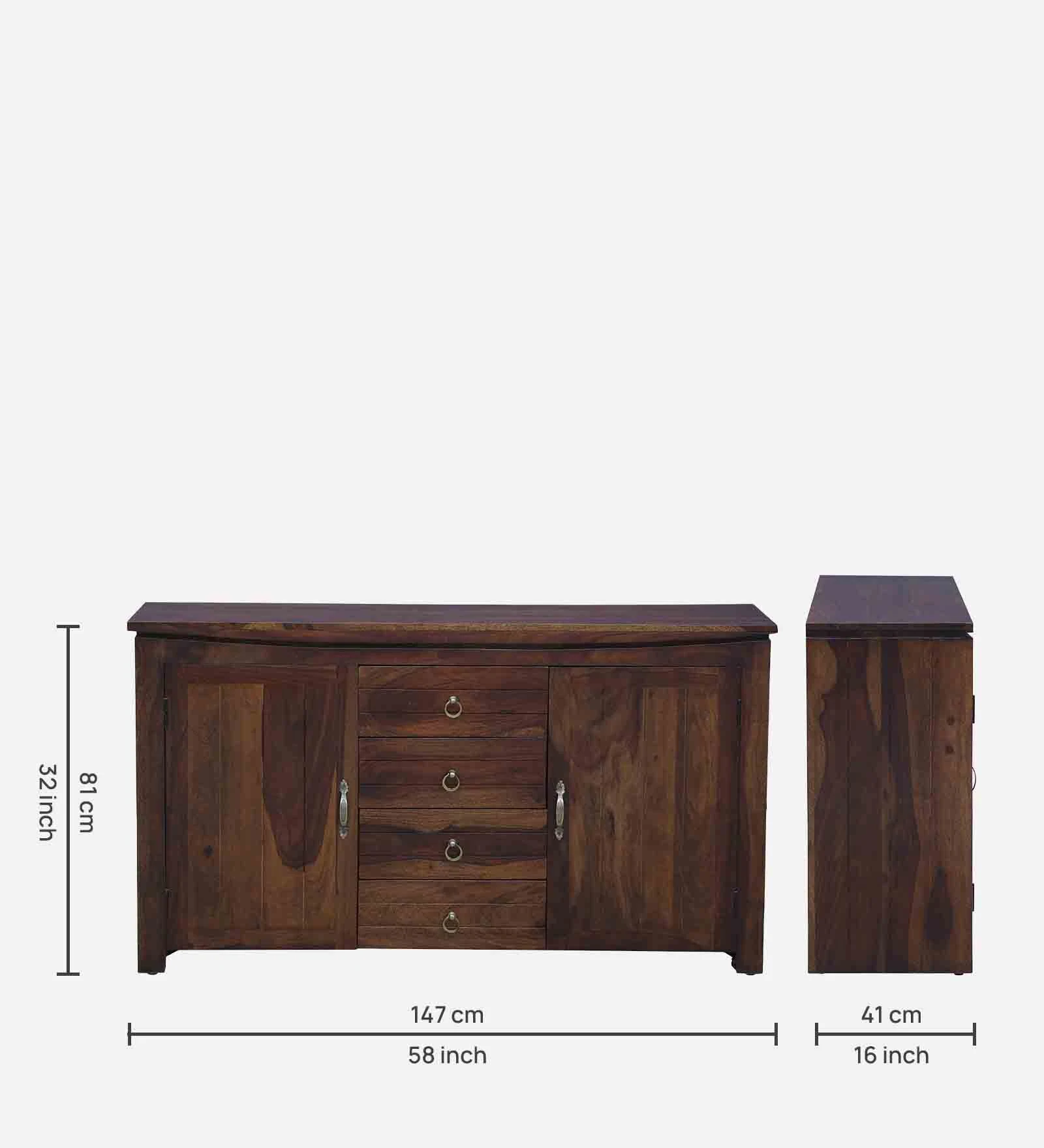 Orlena Solid Sheesham Wood Cabinet with Elegant Contemporary Design - Image 3