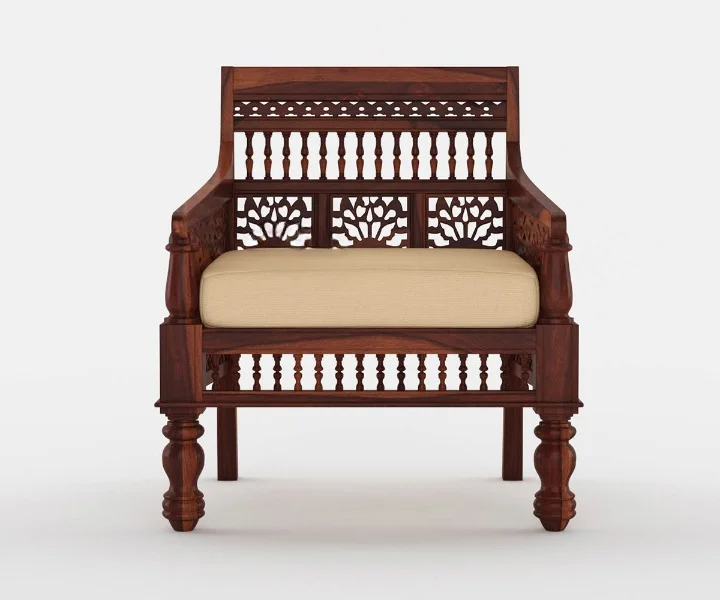 Oakmere Premium Natural Finish Wooden Sofa Set - Image 5