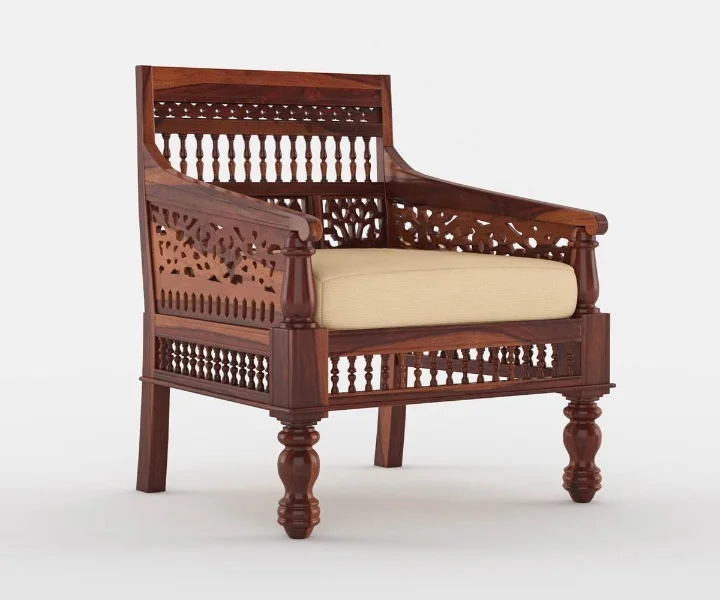 Oakmere Premium Natural Finish Wooden Sofa Set - Image 6