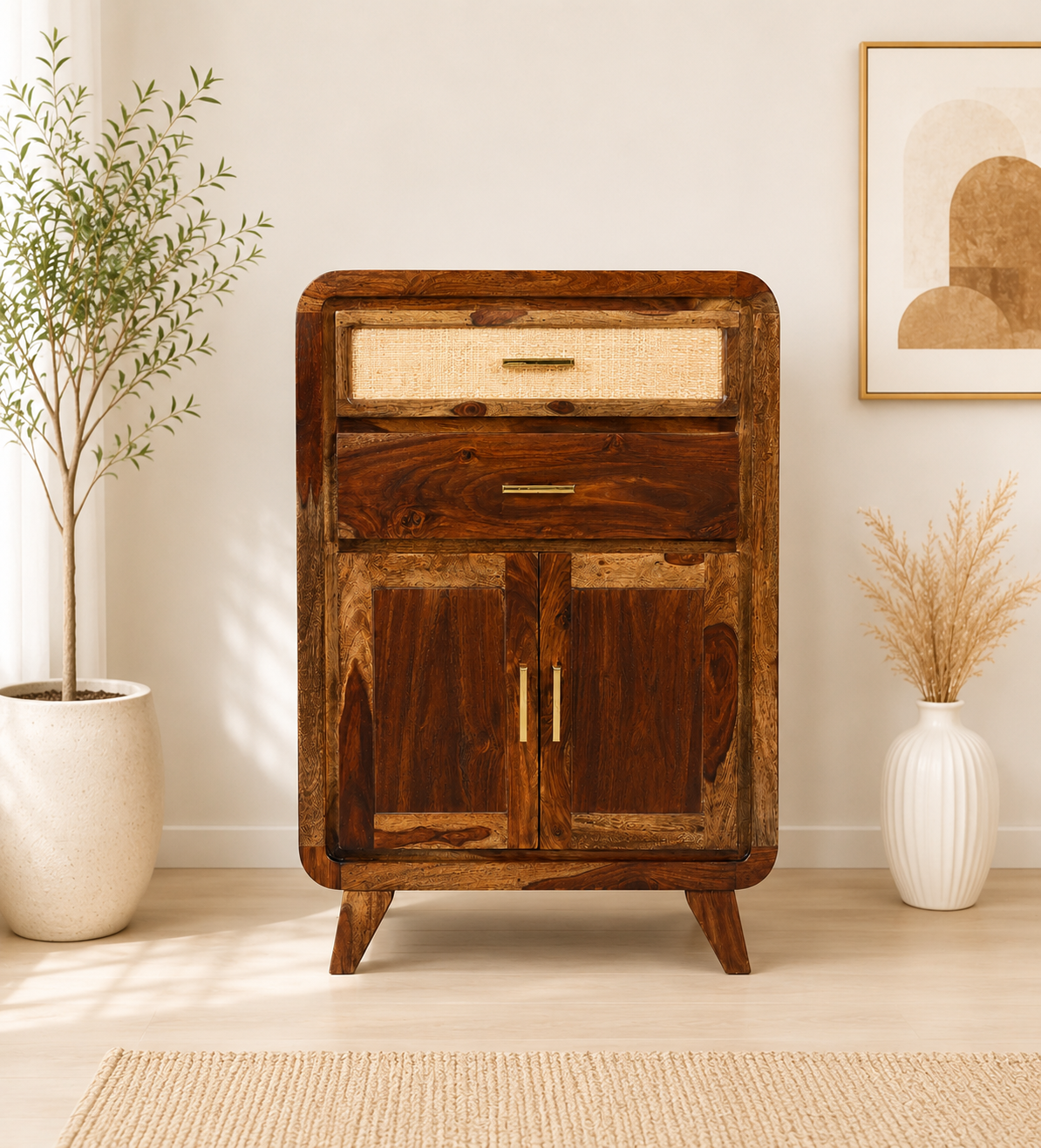 Oakmere Premium Solid Wood Cabinet with Elegant Storage Compartments
