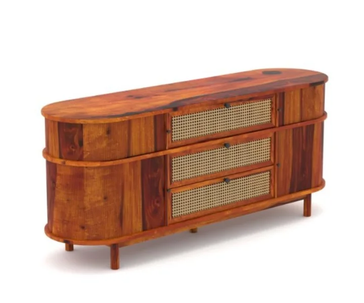 Oakmere Solid Sheesham Wood Storage Cabinet in Natural Finish - Image 5
