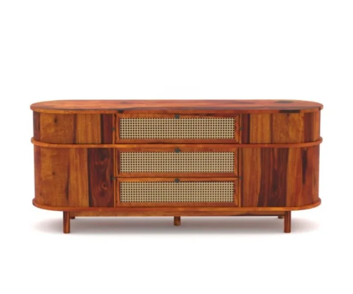 Oakmere Solid Sheesham Wood Storage Cabinet in Natural Finish - Image 6