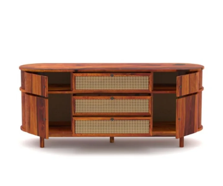 Oakmere Solid Sheesham Wood Storage Cabinet in Natural Finish - Image 7