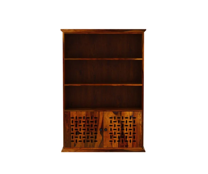 Oakridge Premium Solid Sheesham Wood Book Storage Cabinet with Open Shelves - Image 4