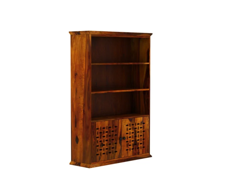 Oakridge Premium Solid Sheesham Wood Book Storage Cabinet with Open Shelves - Image 5