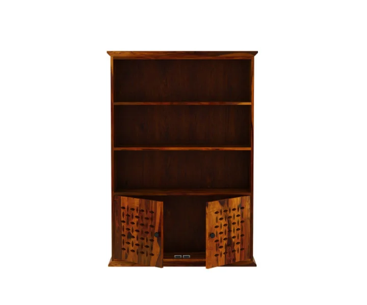 Oakridge Premium Solid Sheesham Wood Book Storage Cabinet with Open Shelves - Image 6