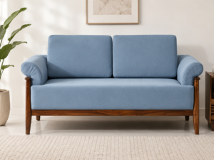 Oakshire Luxury Sheesham Wood 2 Seater Sofa in Honey Oak Finish