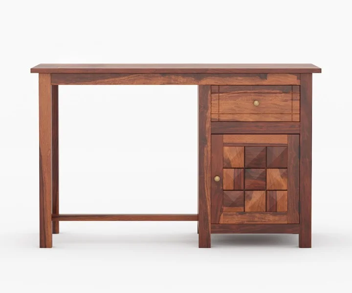 Oakshire Premium Wooden Study Table with Open Storage Shelf in Natural Finish - Image 2