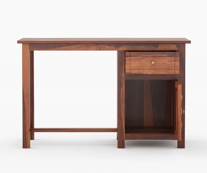 Oakshire Premium Wooden Study Table with Open Storage Shelf in Natural Finish - Image 4