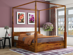 Cambridge Premium Solid Sheesham Wood Four Poster Bed