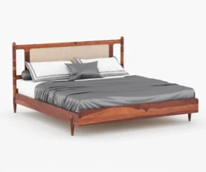 Orion Luxury Sheesham Wood Bed with Storage and Headboard - Image 4