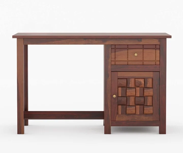 Orlena Handcrafted Sheesham Wood Writing Desk in Natural Teak Finish - Image 2