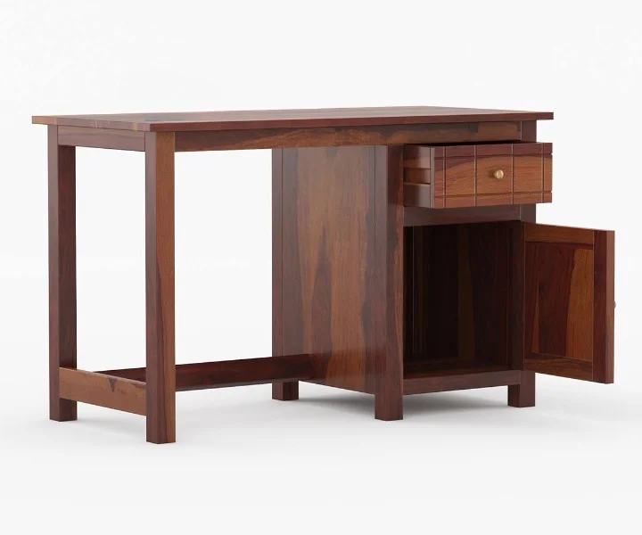 Orlena Handcrafted Sheesham Wood Writing Desk in Natural Teak Finish - Image 4