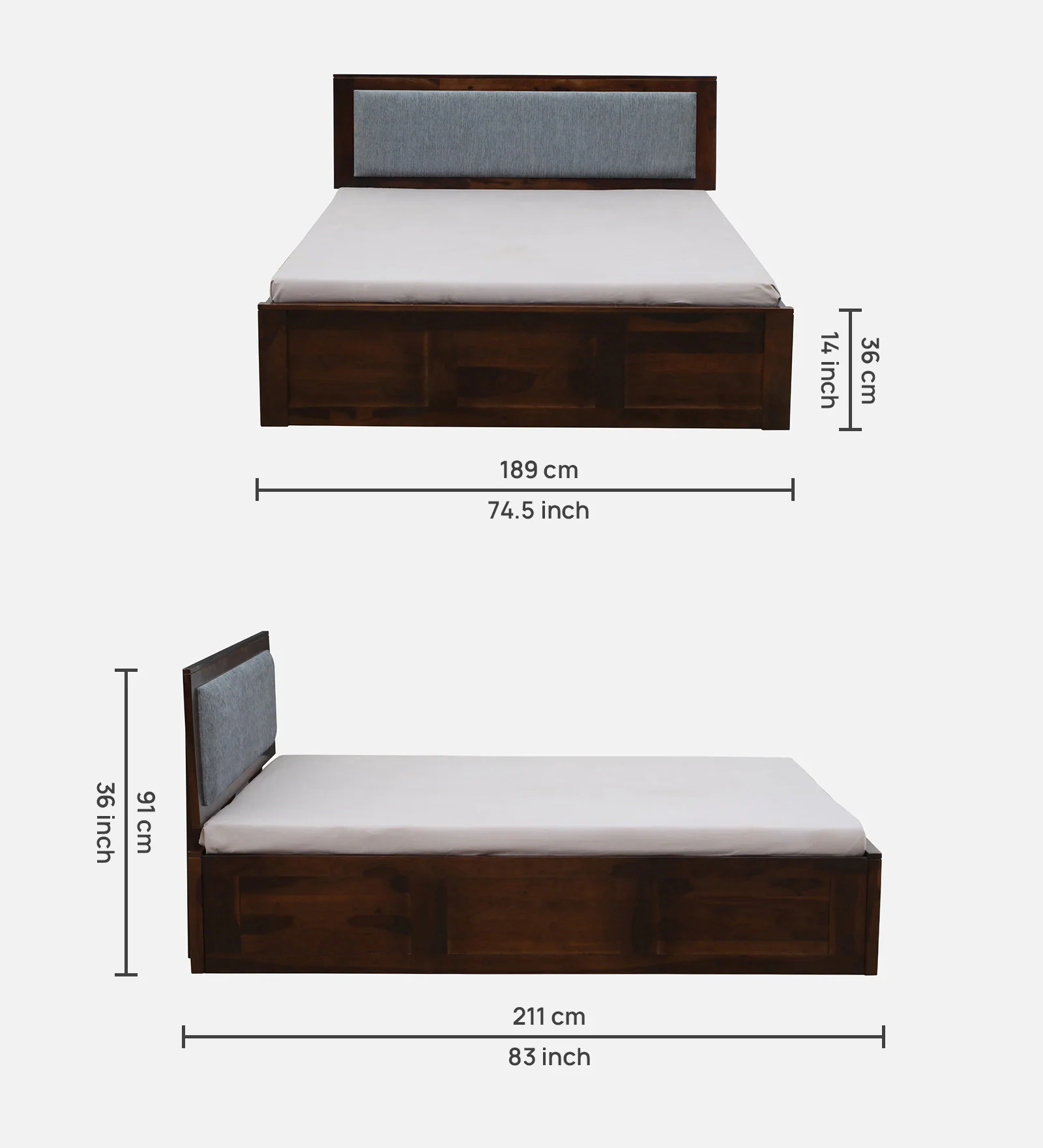 Orlena Luxury Solid Sheesham Wood Double Bed Collection - Image 3