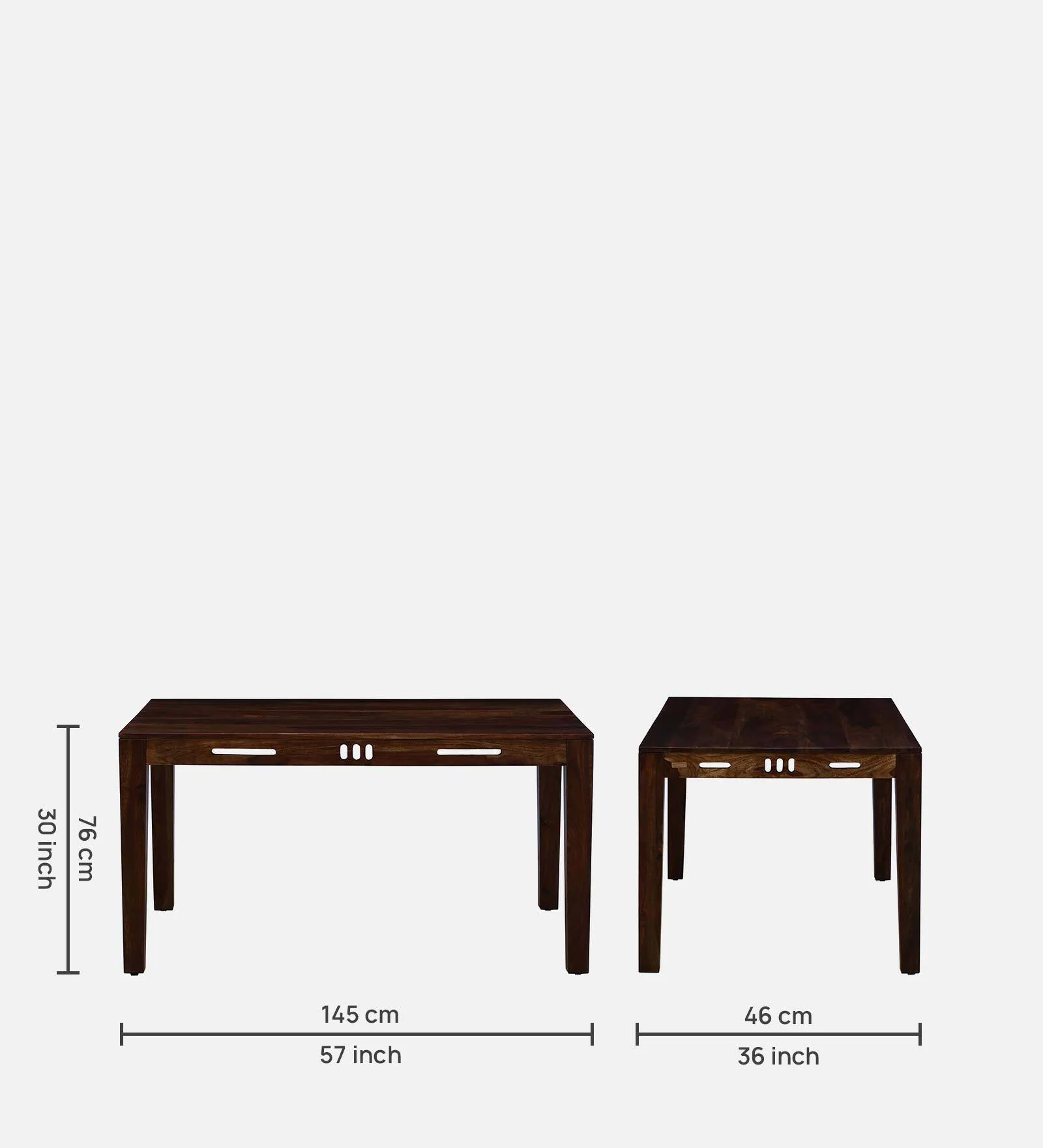 Orlena Solid Sheesham Wood 6 Seater Family Dining Set - Image 6