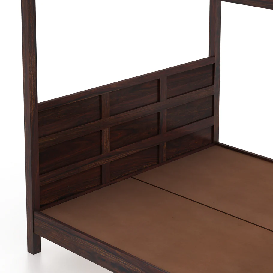 Orlena Solid Sheesham Wood Bunk Bed in Rustic Teak Finish - Image 5