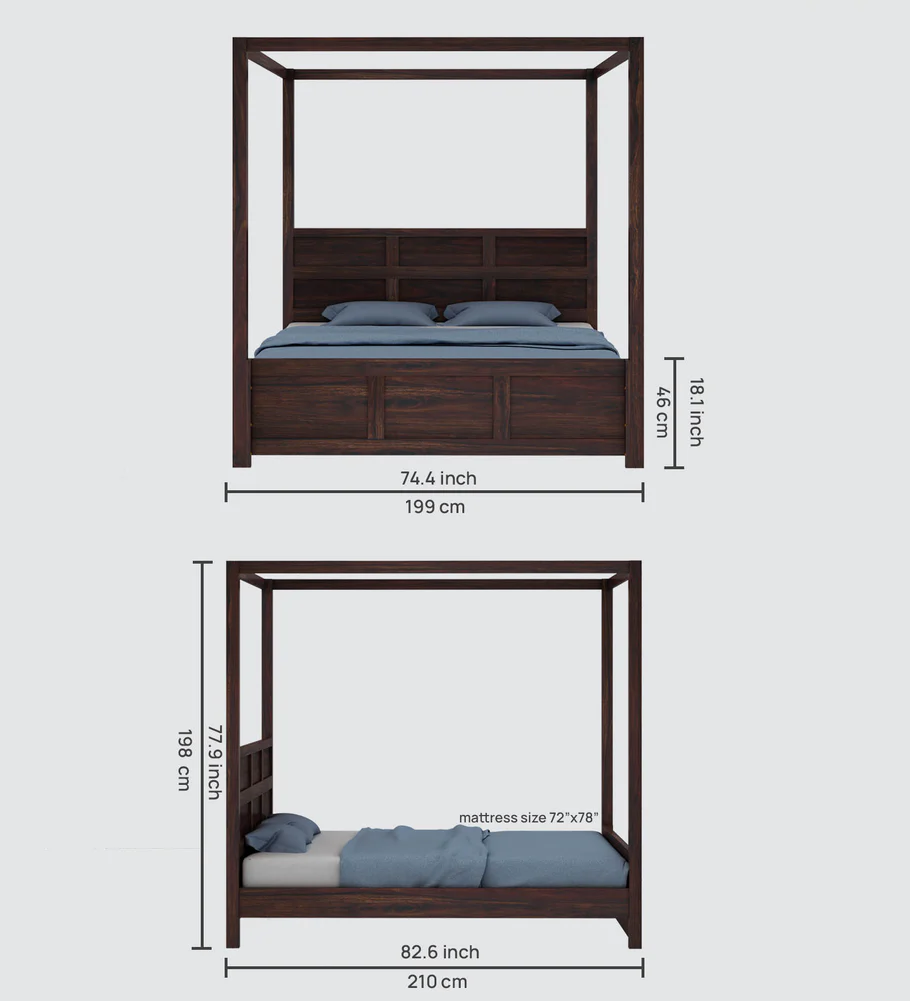 Orlena Solid Sheesham Wood Bunk Bed in Rustic Teak Finish - Image 6
