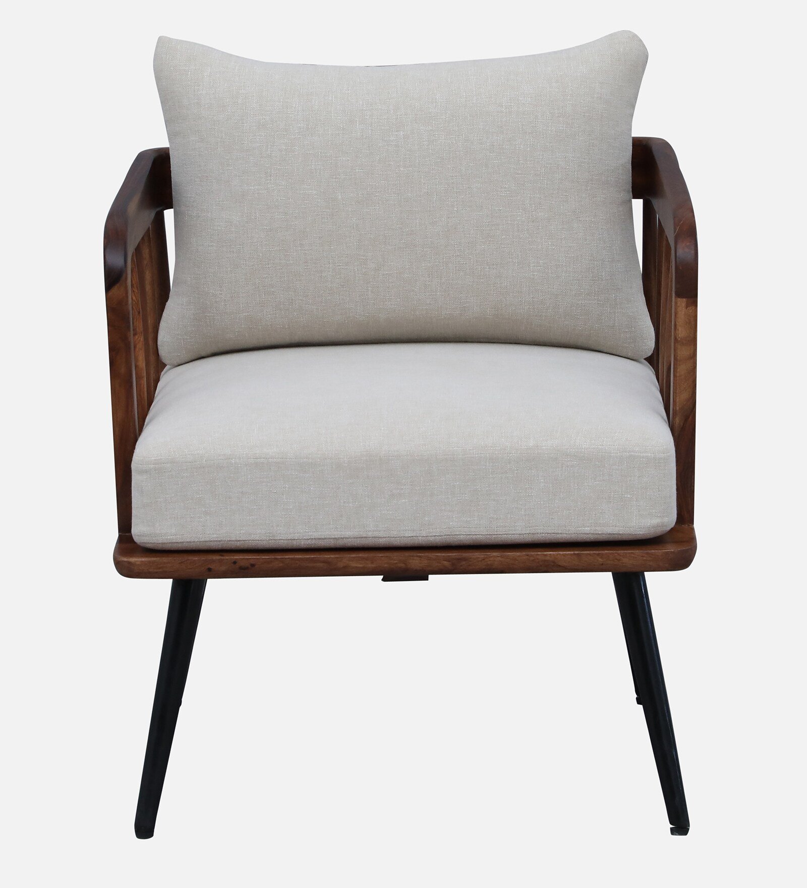 Orlena Solid Wood Accent 1 Seater Sofa in Provincial Teak Finish - Image 2