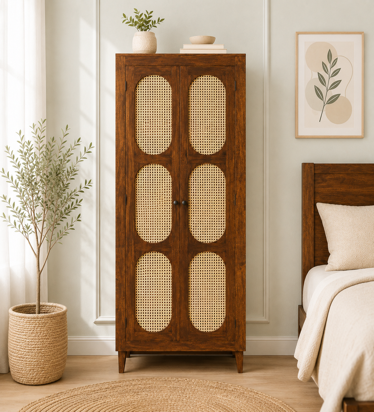 Orlena Solid Wood Multipurpose Cabinet in Rich Teak Finish