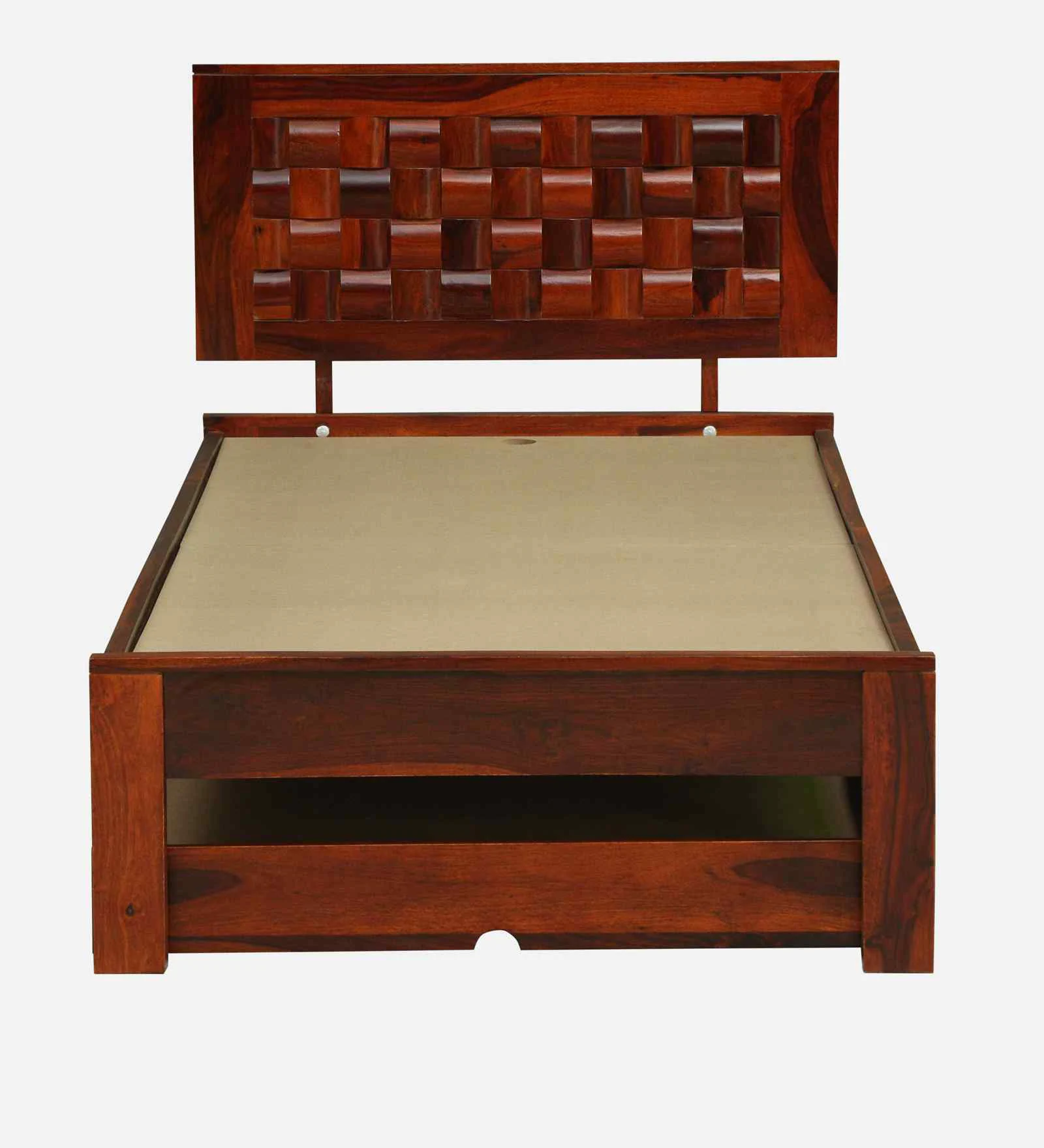 Orlena Solid Sheesham Wood Single Bed in Premium Walnut Finish - Image 9